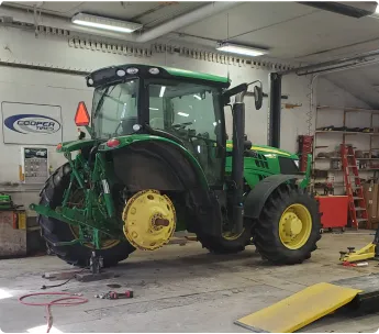 tractor with tire off